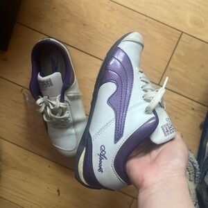 Women's White and Purple Sneakers